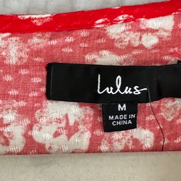 Brand New Lulu's Garden Explorer Red Floral Print Mini Dress Size Medium M - Picture 9 of 10